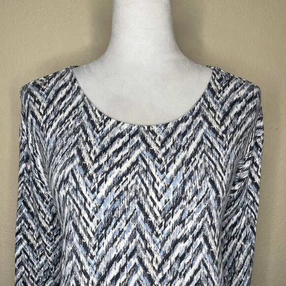 J. Jill Abstract Cowl Neck 3/4 Sleeve Tunic Shirt Plus Size 3X Casual Mature - Picture 2 of 9